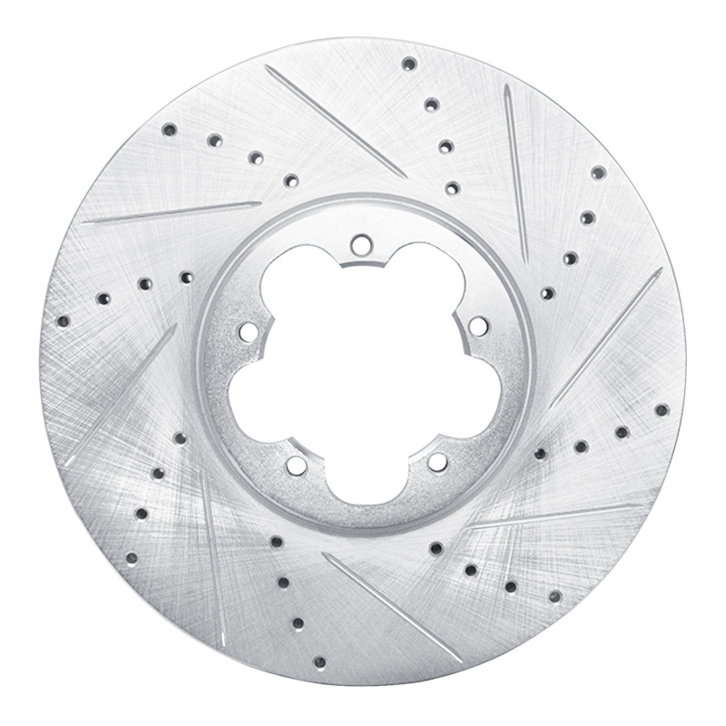 Ford Transit-150 Brake Rotor (1) - Front Right - R1 Concepts - Drilled & Slotted - Silver - `14-`19
